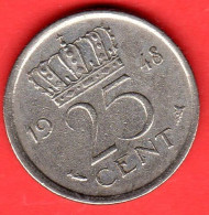 Paesi Bassi - Nederland - Pays Bas - 1948 - 25 Cents - SPL/XF - Come Da Foto - 25 Centavos