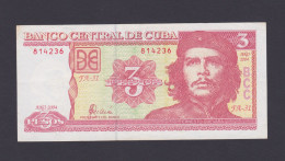 Cuba 3 Pesos 2004 EBC+ / AU (Con La Imagen Del Che Guevara) - Cuba