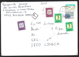 Carta Multada 66$00 Expedida De Ronzela, 1988. Selos Do 'Sítio Algarvio' 'máquinas De Morse E Telégrafo'.Letter Fined - Lettres & Documents