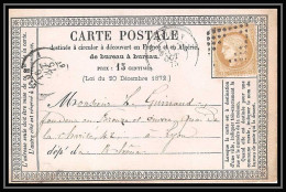 1292 Carte Postale (postcard) Précurseur N°55 15/10/1875 OFF10 Type Cères Pour Lyon - Voorloper Kaarten
