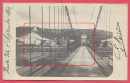 Haute-Isle Dépt. Val D'Oise : Carte Photo Pont Suspendu 1902 / Cachet Laroche-Guyon 1902 _ Editeur Société Lumière Lyon - Haute-Isle
