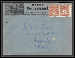3891 France Lettre (cover) N°622 Arc De Triomphe Paire Sur Lettre Cote 150e - 1944-45 Arco Del Triunfo