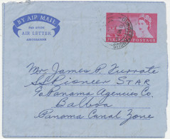 GB 1958, Air Letter QEII 6d With CDS Double Ring „DUNDEE.ANGUS“ To „BALBOA“, PANAMA, CANAL ZONE -  Very Rare Destination - Storia Postale