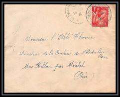 5853 TYPE Iris N° 433 1941 Pour L'Abbé Thomas Miribel Ain Lettre (cover) - 1939-44 Iris