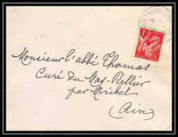 5857 TYPE Iris N° 433 1941 Saône-et-Loire Pour L'Abbé Thomas Miribel Ain Lettre (cover) - 1939-44 Iris
