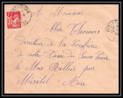 5855 TYPE Iris N° 433 1941 Loire Montbrison Pour L'Abbé Thomas Miribel Ain Lettre (cover) - 1939-44 Iris