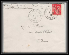 5856 TYPE Iris N° 433 1941 Rhône ST GENIS LAVAL Pour L'Abbé Thomas Miribel Ain Lettre (cover) - 1939-44 Iris