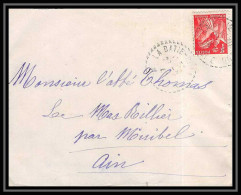 5860 TYPE Iris N° 433 1941 Drôme LA BATIE Cachet Perlé Pour L'Abbé Thomas Miribel Ain Lettre (cover) - 1939-44 Iris