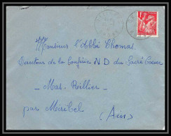 5864 TYPE Iris N° 433 1941 Rhône Pour L'Abbé Thomas Miribel Ain Lettre (cover) - 1939-44 Iris