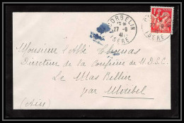 5867 TYPE Iris N° 433 1941 Isère Corbelinpour L'Abbé Thomas Miribel Ain Lettre (cover) - 1939-44 Iris