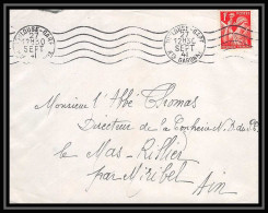 5869 TYPE Iris N° 433 1941 TOULOUSE Gare Pour L'Abbé Thomas Miribel Ain Lettre (cover) - 1939-44 Iris