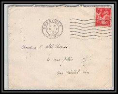 5878 TYPE Iris N° 433 1941 Isère Grenoble Pour L'Abbé Thomas Miribel Ain Lettre (cover) - 1939-44 Iris