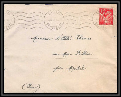 5879 TYPE Iris N° 433 1941 Rhône Lyon Les Brotteaux Pour L'Abbé Thomas Miribel Ain Lettre (cover) - 1939-44 Iris