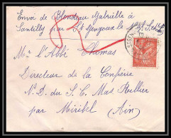 5901 TYPE Iris N° 652 1944 Pour L'Abbé Thomas Miribel Ain Lettre (cover) - 1939-44 Iris