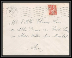 5922 TYPE Iris N° 652 1945 Loire SAinT CHAMOND Pour L'Abbé Thomas Miribel Ain Lettre (cover) - 1939-44 Iris