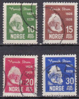 NO015 – NORVEGE - NORWAY – 1928 – HENRIK IBSEN – SG # 200/03 USED 15,75 € - Gebraucht