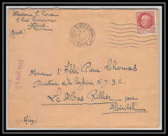 6099/ France Lettre (cover) N°517 Pétain 1943 Nimes Gard Pour Miribel AIN (abbé Thomas) - 1941-42 Pétain