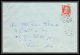 6104/ France Lettre (cover) N°517 Pétain 1942 Pontcharra-sur-Turdine Rhone Pour Miribel AIN (abbé Thomas) - 1941-42 Pétain