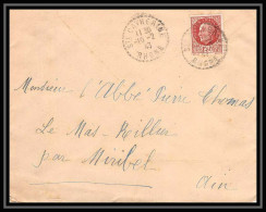 6143/ France Lettre (cover) N°517 Pétain 1943 Sainte-Catherine Rhone Pour Miribel AIN (abbé Thomas) - 1941-42 Pétain
