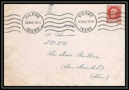 6160/ France Lettre (cover) N°517 Pétain 1942 Krag Vienne Isère Pour Miribel AIN (abbé Thomas) - 1941-42 Pétain