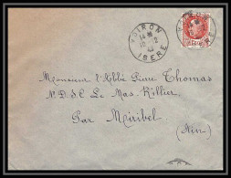 6167/ France Lettre (cover) N°517 Pétain 1943 Voiron Isère Pour Miribel AIN (abbé Thomas) - 1941-42 Pétain