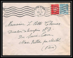 6236/ France Lettre (cover) N°514 Pétain + Mercure 549 1943 Lyon Gare Flier Pour Miribel AIN (abbé Thomas) - 1941-42 Pétain