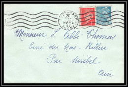 6237/ France Lettre (cover) N°514 Pétain + Mercure 549 1944 Lyon Gare Flier Pour Miribel AIN (abbé Thomas) - 1941-42 Pétain