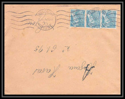6262/ France Lettre (cover) N°549 Mercure 1944 Krag Lyon Préfecture Pour Miribel AIN (abbé Thomas) - 1938-42 Mercurius