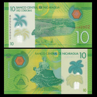 Nicaragua  2014 Plastic Banknotes Paper Money 10 Cordobas Polymer  UNC 1Pcs Banknote - Nicaragua