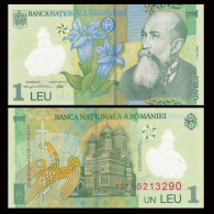 Romania Random Year Plastic Banknotes Paper Money 1 Leu Polymer  UNC 1Pcs Banknote - Romania