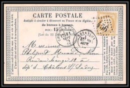 8746 LAC Entete Moise N 55 Ceres 15c GC 456 Besancon Doubs 1874 France Precurseur Carte Postale (postcard) - Cartes Précurseurs