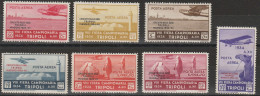 335 - Tripolitania 1934 - Posta Aerea - Circuito Delle Oasi N. 34/40. Cert. E. Diena, Oliva. Cat. € 3500,00. MNH - Tripolitania