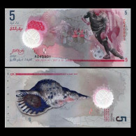 Maldives  2017  Plastic Banknotes Paper Money 5 Rufiyaa Polymer  UNC 1Pcs Banknote - Maldiven