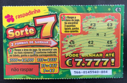 116 J, Lottery Tickets, Portugal, « Raspadinha », « Instant Lottery », « Raspadinha Sorte 7 » # 566 - Biglietti Della Lotteria