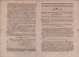 Loi Contenant Un Nouveau Tarif Pour La Poste Aux Lettres Et Les Messageries - An 4 - 4 Pages (separees) - 1701-1800: Voorlopers XVIII