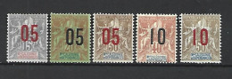 Timbre De Colonie Française Nelle Calédonie Neuf * N 105 / 109 - Neufs