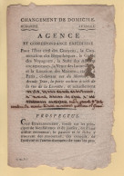 Agence Et Correspondance Expeditive - Changement De Domicile - 8 Pages - 1701-1800: Précurseurs XVIII