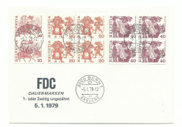 Schweiz Mi-Nr.1101-04 Freimarken Teilgezähnt FDC 1979 - FDC