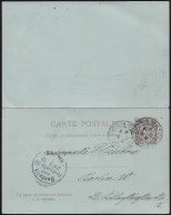 Monaco 1902. Entier Postal, Carte Avec Réponse Payée. Correspondance Amicale Non Philatélique Pour Berlin. Réponse Neuve - Postwaardestukken