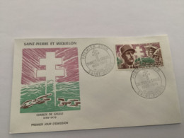 Enveloppe 1er Jour Charles De Gaulle 1970 Saint Pierre Et Miquelon - FDC