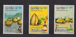 Ethiopie Ethiopia 1984 Yvertn° 1098-1100 *** MNH Cote 30 FF Architecture - Etiopia
