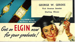 Montres Elgin 1950 Etats-Unis Entier Postal Illustre Voyagé Voir 2 Scan - Uhrmacherei