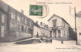 FLIXECOURT (Somme) - Place De L'Hôtel De Ville - Voyagé 1912 (2 Scans) Dauchy, Place Faidherbe à Montdidier - Flixecourt