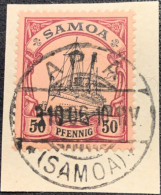 SAMOA.1900.COLONIE ALLEMANDE.MICHEL N°14. OBLITÉRÉ SUR FRAGMENT. 24B19 - Samoa