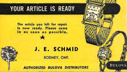 Montres Bulova 1950 Canada Entier Postal Illustre Voir 2 Scan - Orologeria