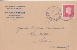 CP (Brasserie - Cidrerie De Marlemont) Obl. Liart Le 10/8/45 Sur 1f50 Dulac Rose N° 691 (Tarif Du 1/3/45) - 1944-45 Maríanne De Dulac