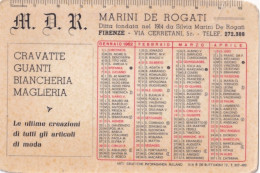 Calendarietto - Cravatte - Guanti - Marini De Rogati - Firenze - Anno 1962 - Small : 1961-70