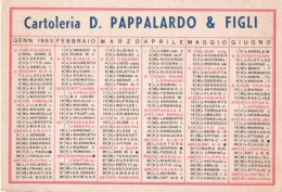 Calendarietto - D.pappalardo E Figli - Anno 1963 - Petit Format : 1961-70