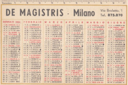 Calendarietto - De Magistris - Milano - Anno 1964 - Formato Piccolo : 1961-70