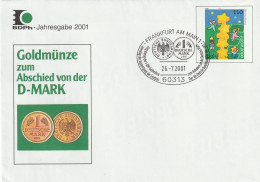 2001, Letter Unused, Europe Stamp, Coins - Privé Briefomslagen - Ongebruikt